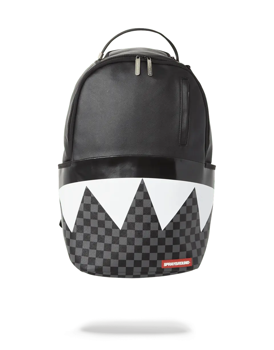 BLACK HALF CHECK SHARKS IN PARIS BACKPACK (ONE OF ONE)