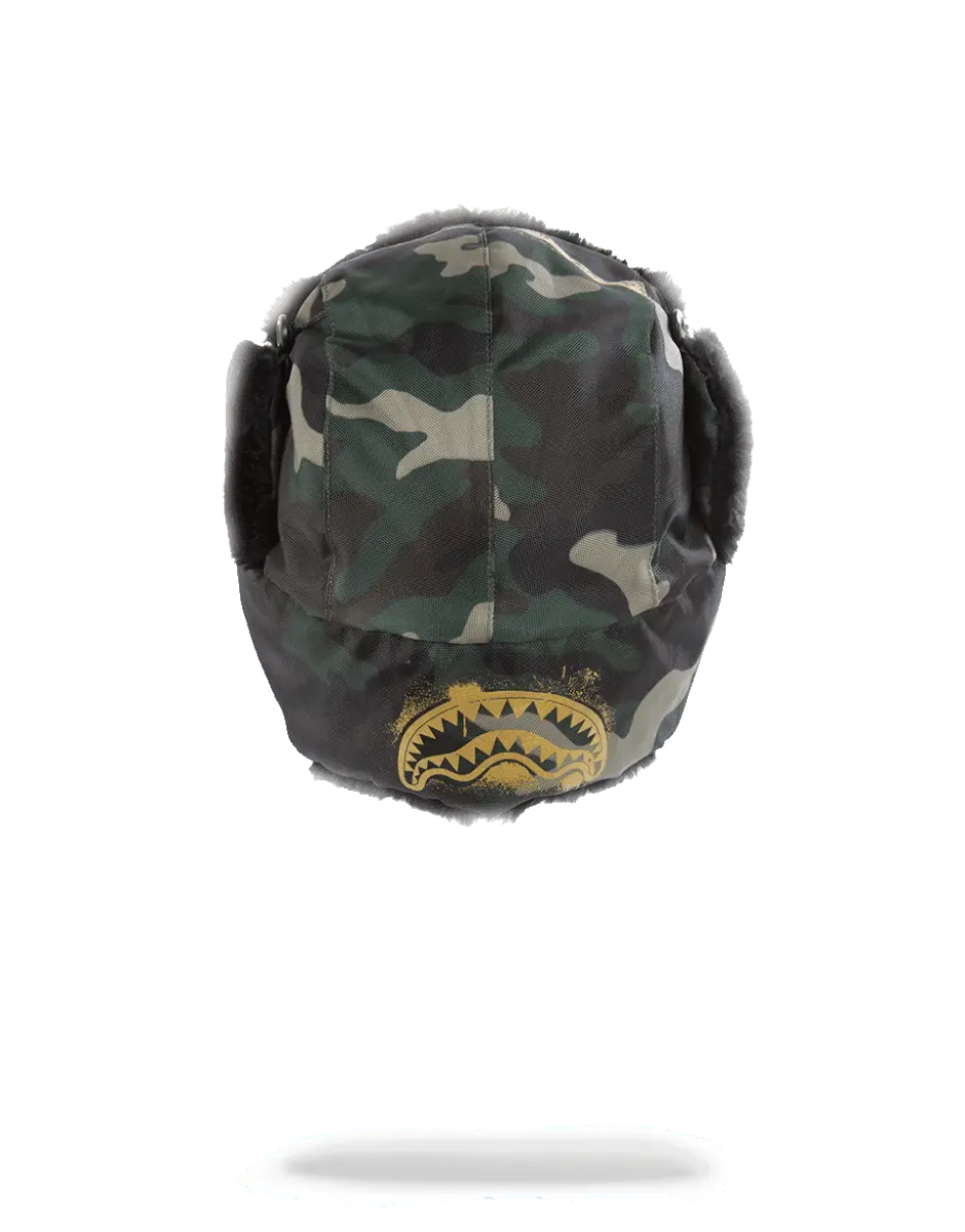 GOLD STENCIL CAMO AVIATOR HAT - Image 2
