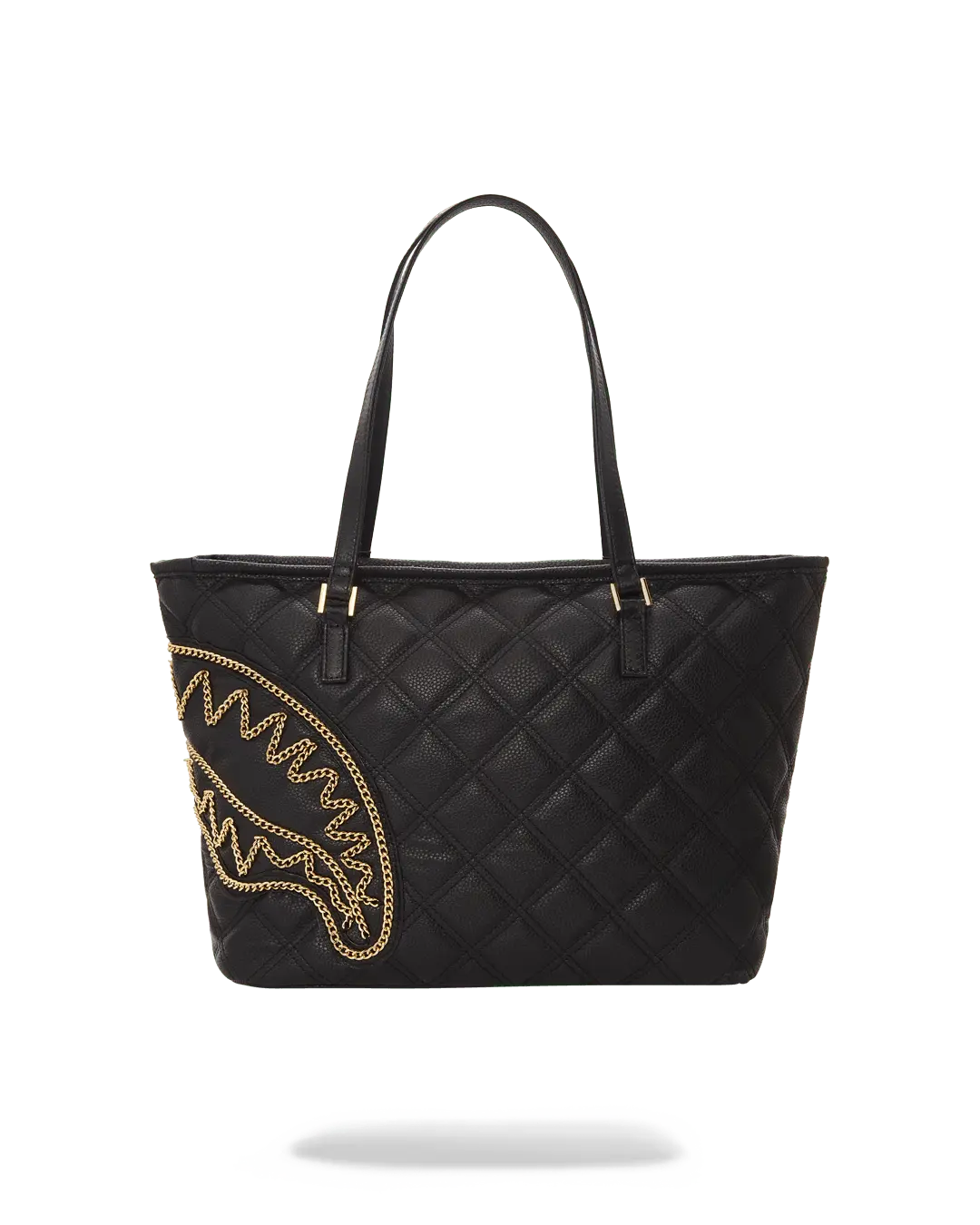 NOIR QUILT GOLD CHAIN SHARK TOTE - Image 5