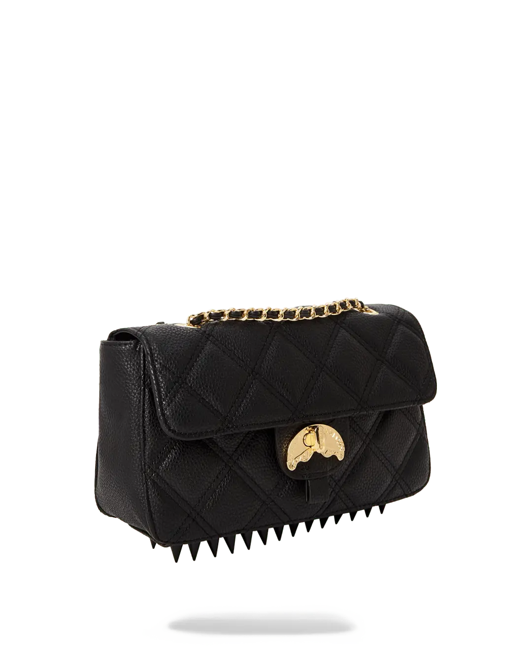 NOIR QUILT GOLD CHAIN SHARK HANDBAG - Image 3