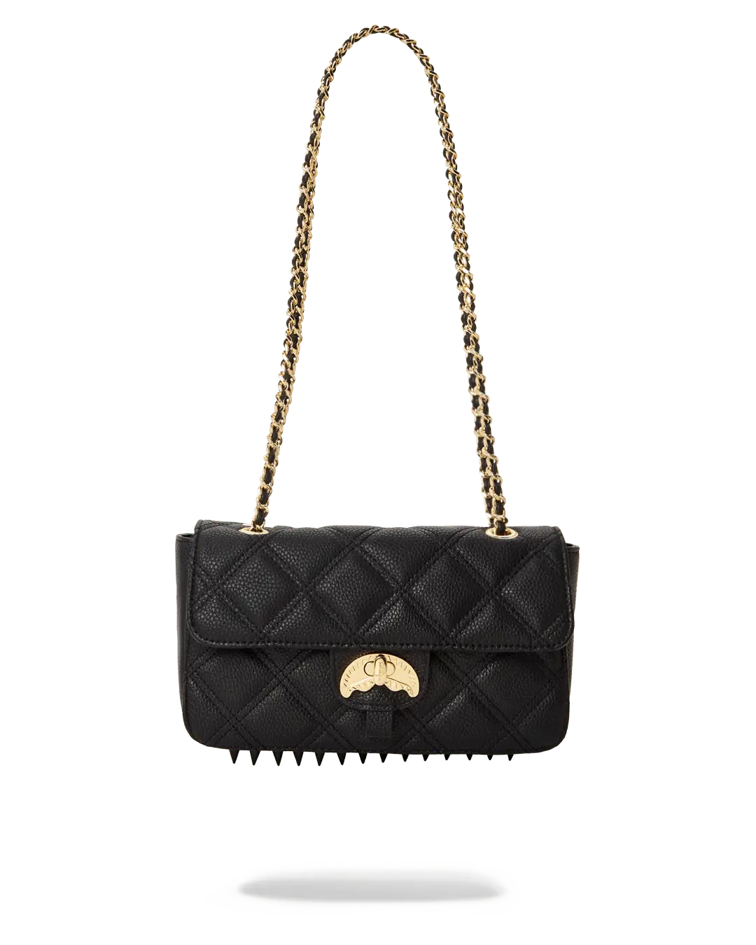NOIR QUILT GOLD CHAIN SHARK HANDBAG - Image 7