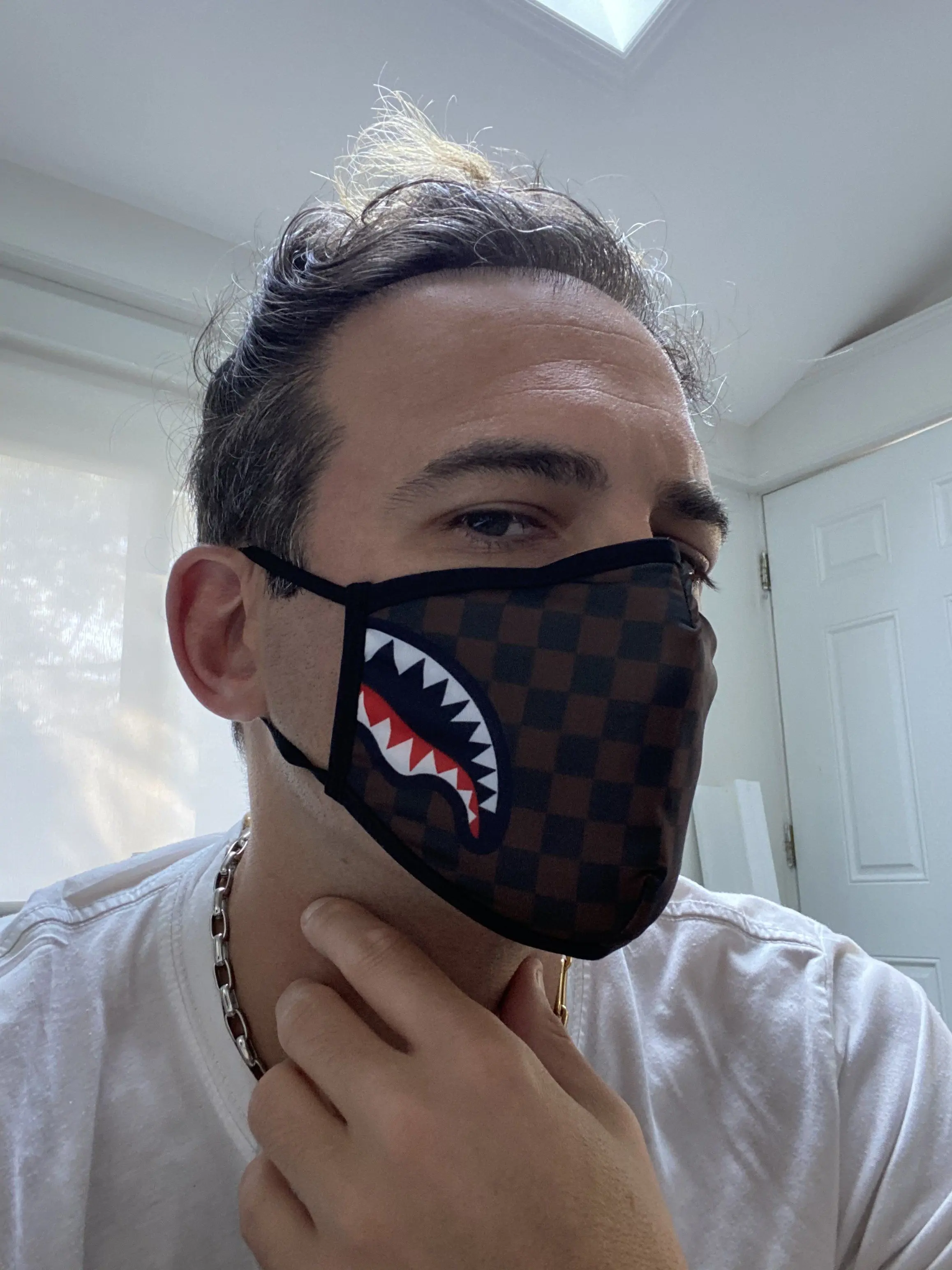 ADULT SHARKS IN PARIS (SIDE SHARK) FORM-FITTING FACE MASK - Image 4