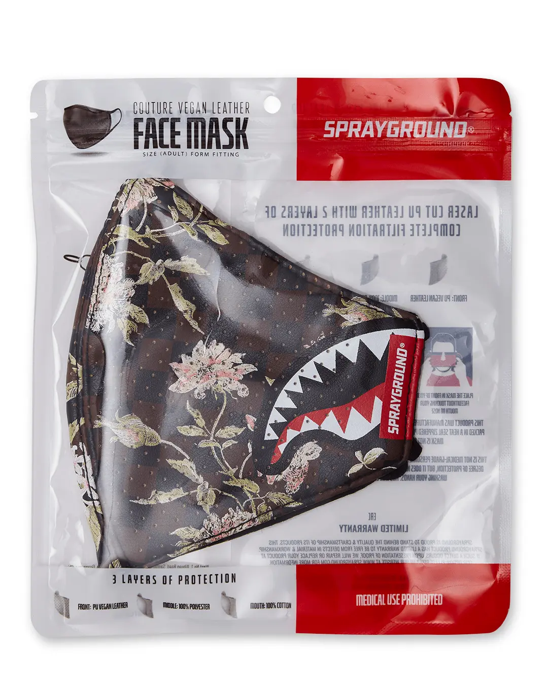 SHARKFLOWER VEGAN LEATHER FACE MASK - Image 7