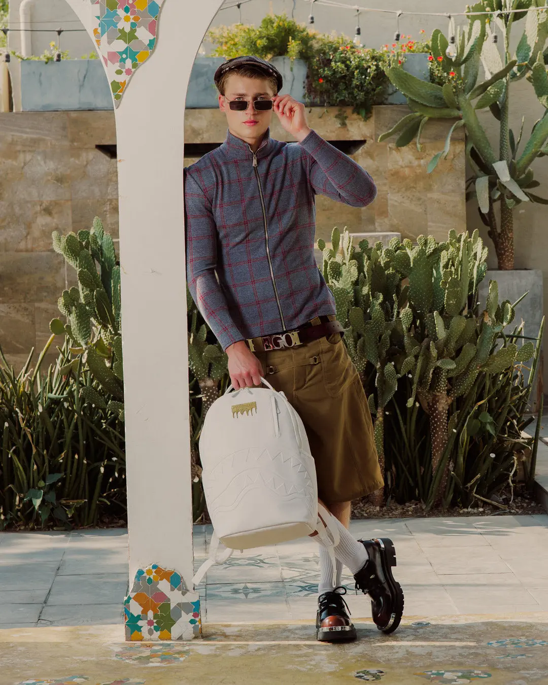 GOLD BRICK LUXE WHITE BACKPACK - Image 2
