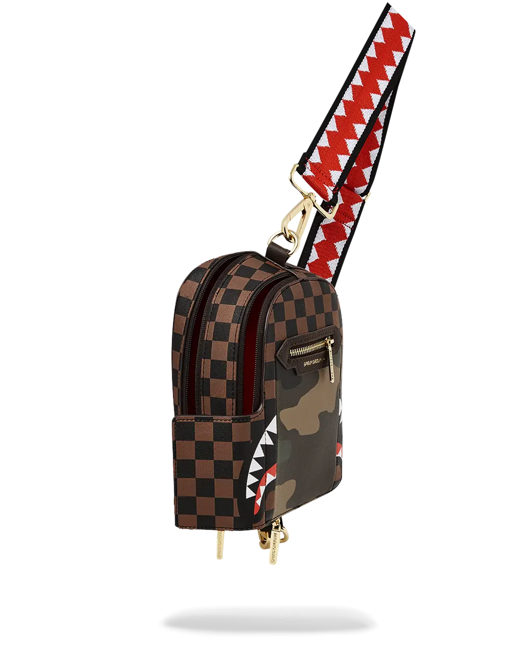 EXTERIOR GOLD ZIP POCKET SHARKS IN PARIS BACKPACK SLING - Image 3