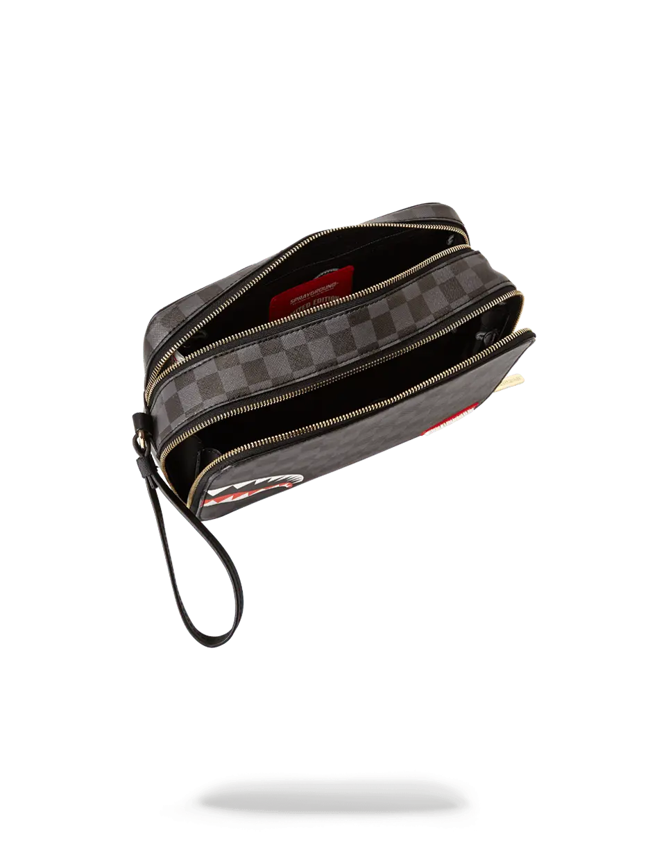 SHARKS IN PARIS (BLACK CHECKERED EDITION) TOILETRY AKA MONEY BAGS - Image 3