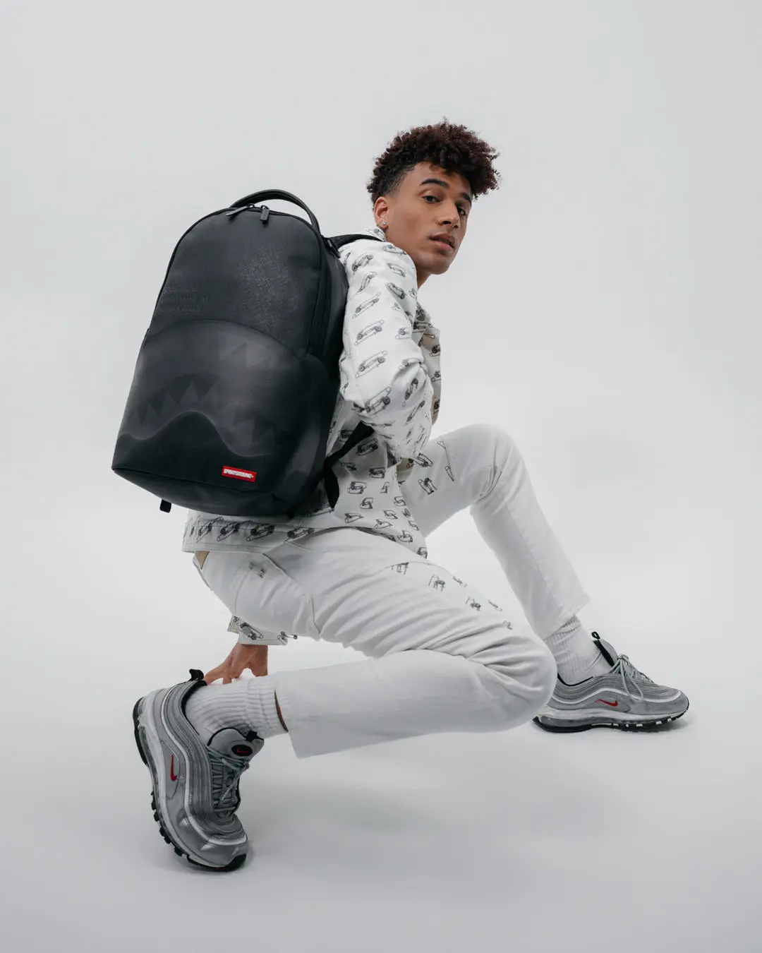 SHARK CENTRAL (BLK ON BLK) BACKPACK (DLXV) - Image 4