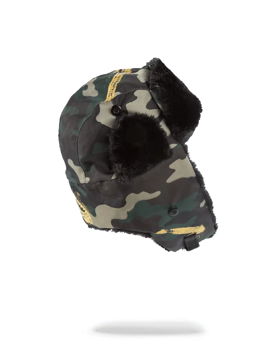 GOLD STENCIL CAMO AVIATOR HAT - Image 3