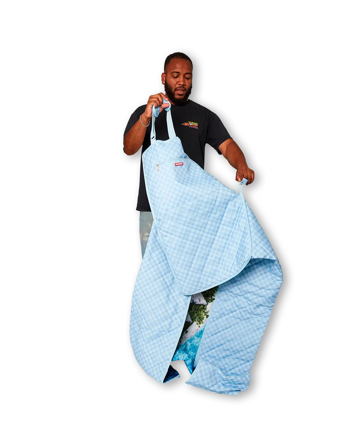SHARK ISLAND PACKABLE BEACH MAT BLANKET WATER RESISTANT CONVERTIBLE TOTE - Image 17