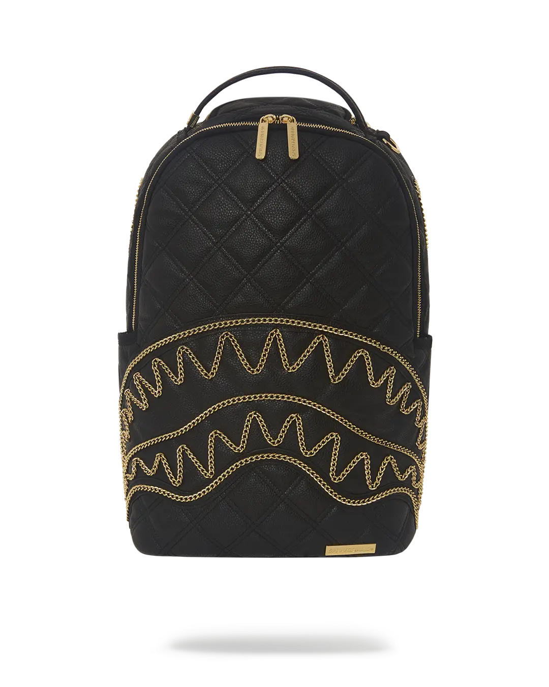 NOIR QUILT GOLD CHAIN SHARK BACKPACK (DLXV)