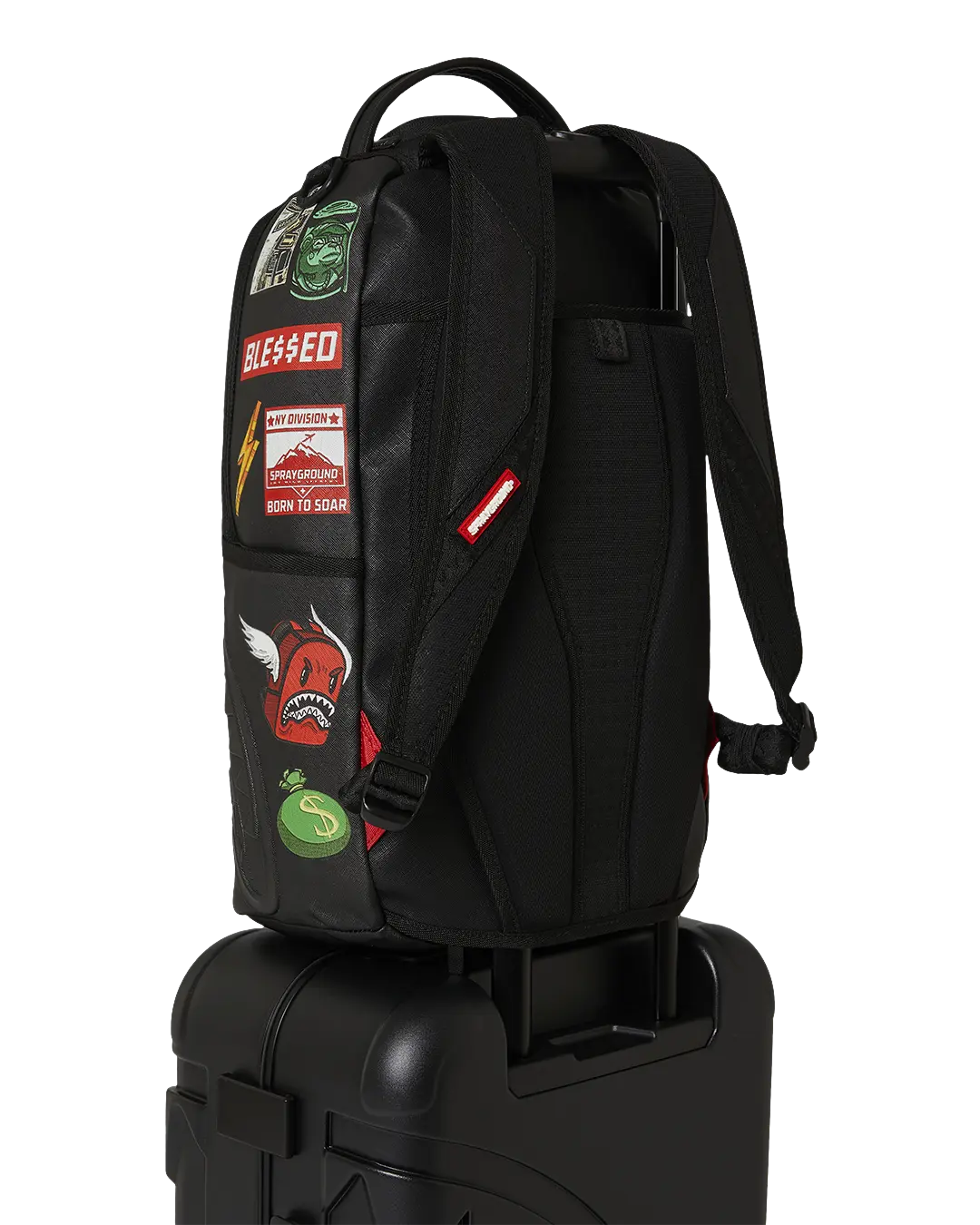THE JOURNEY BEGINS SHARKITECTURE CARRY-ON LUGGAGE BLACK WITH EXTRA STICKERS - Image 15