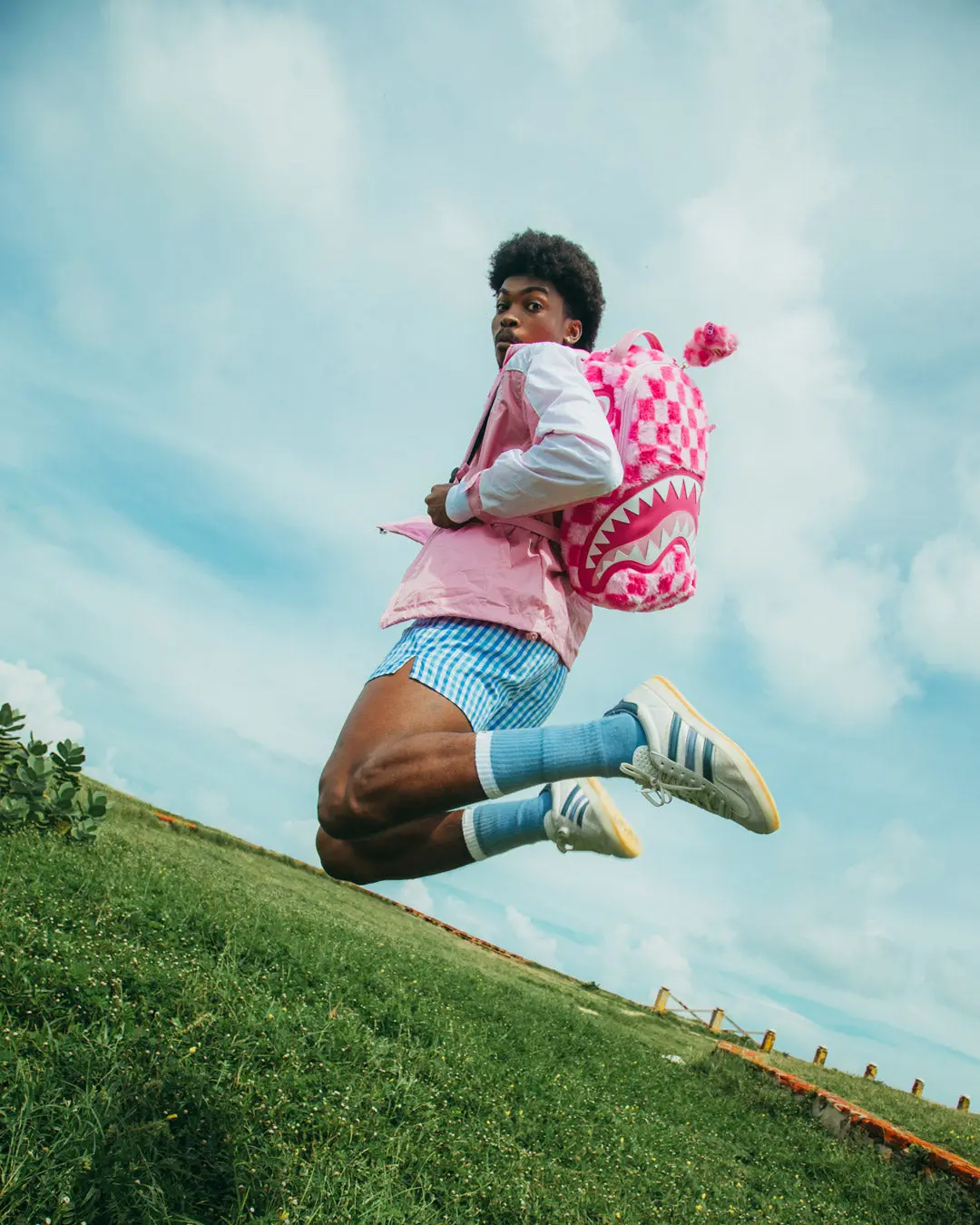 FURZILLA SHARK (PINK CHECK) BACKPACK - Image 6