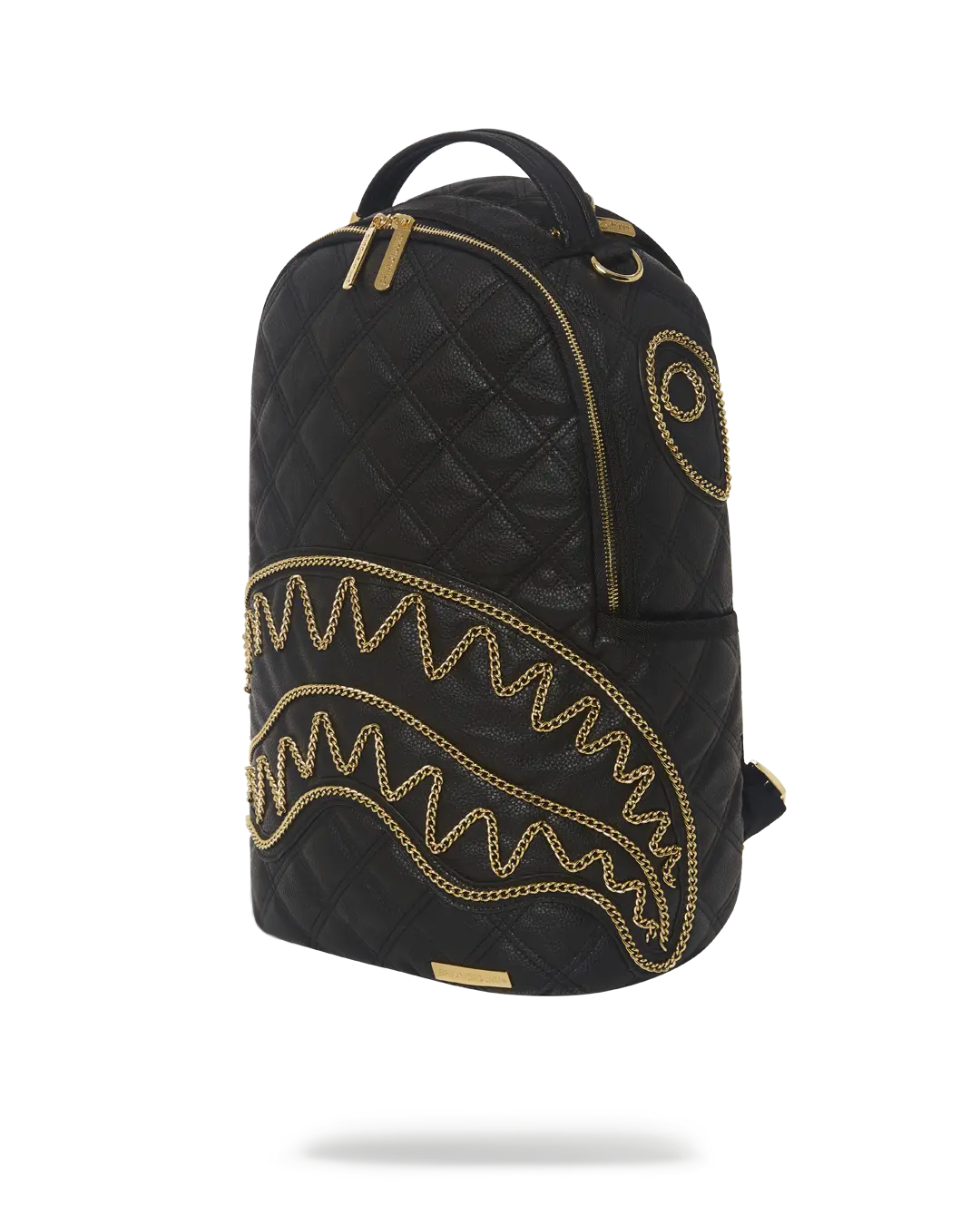 NOIR QUILT GOLD CHAIN SHARK BACKPACK (DLXV) - Image 3