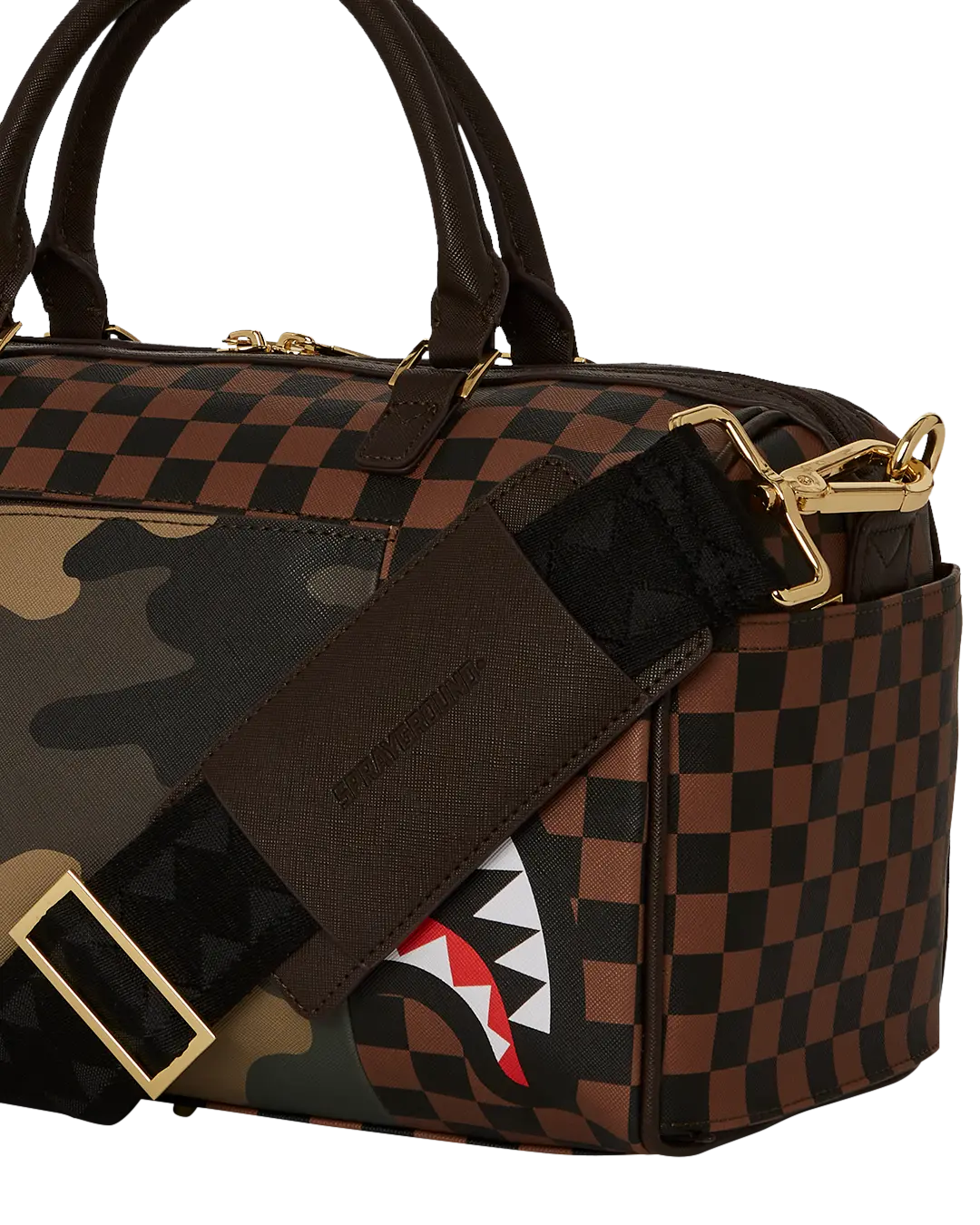 EXTERIOR GOLD ZIP POCKET SHARKS IN PARIS MINI DUFFLE - Image 9