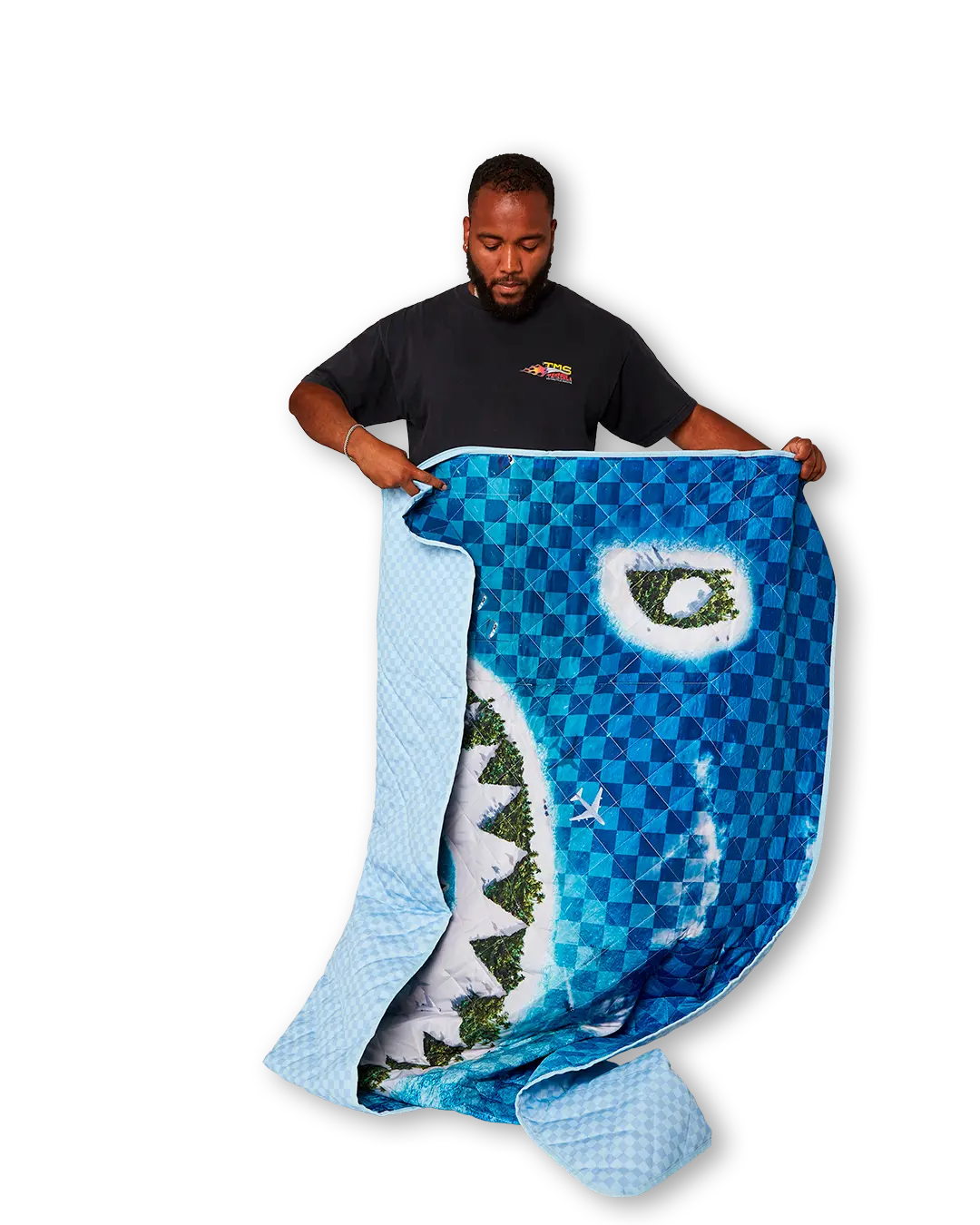 SHARK ISLAND PACKABLE BEACH MAT BLANKET WATER RESISTANT CONVERTIBLE TOTE - Image 18
