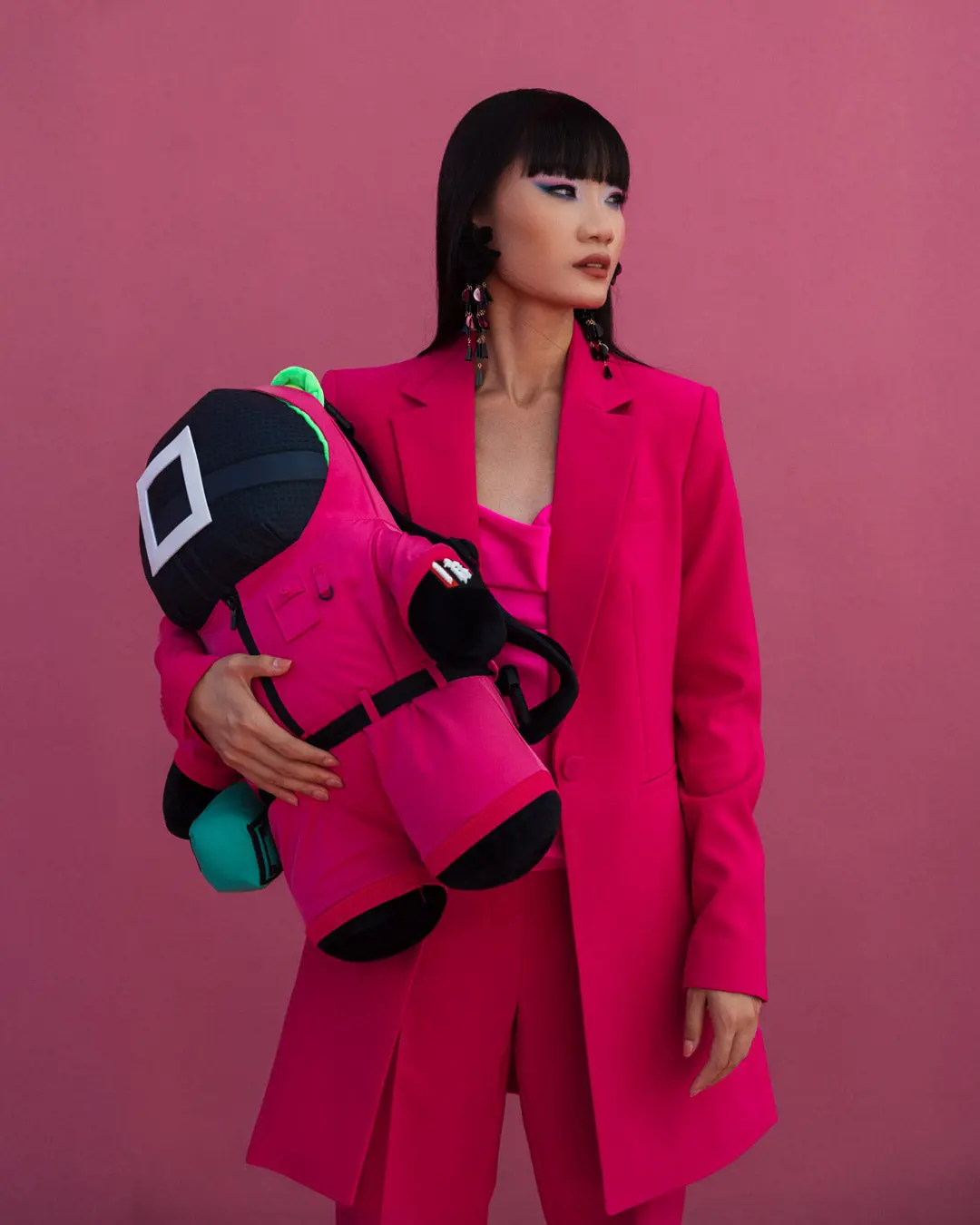 SQUID GAME COLLAB PINK SOLDIERS BEAR BACKPACK - Image 2