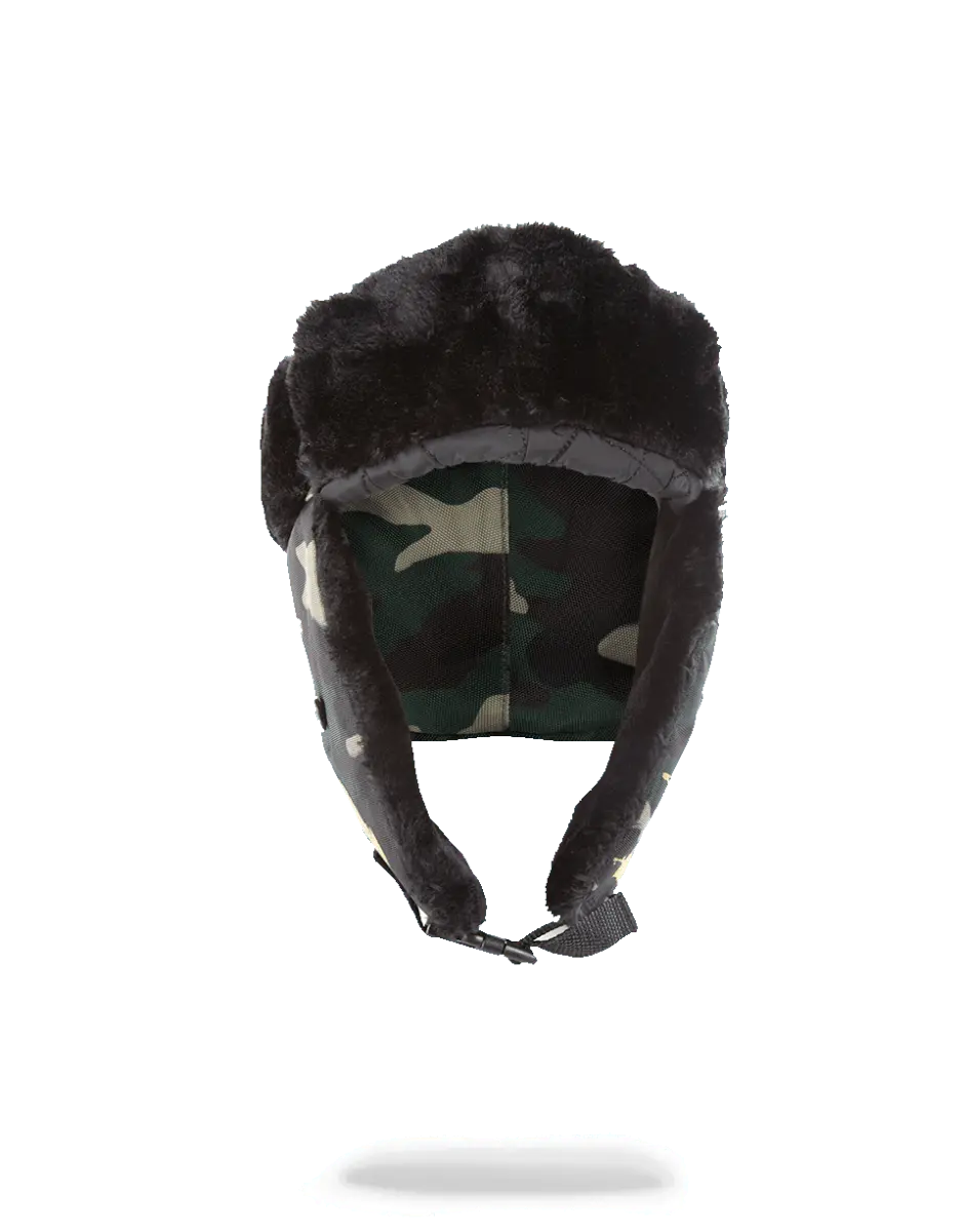 GOLD STENCIL CAMO AVIATOR HAT