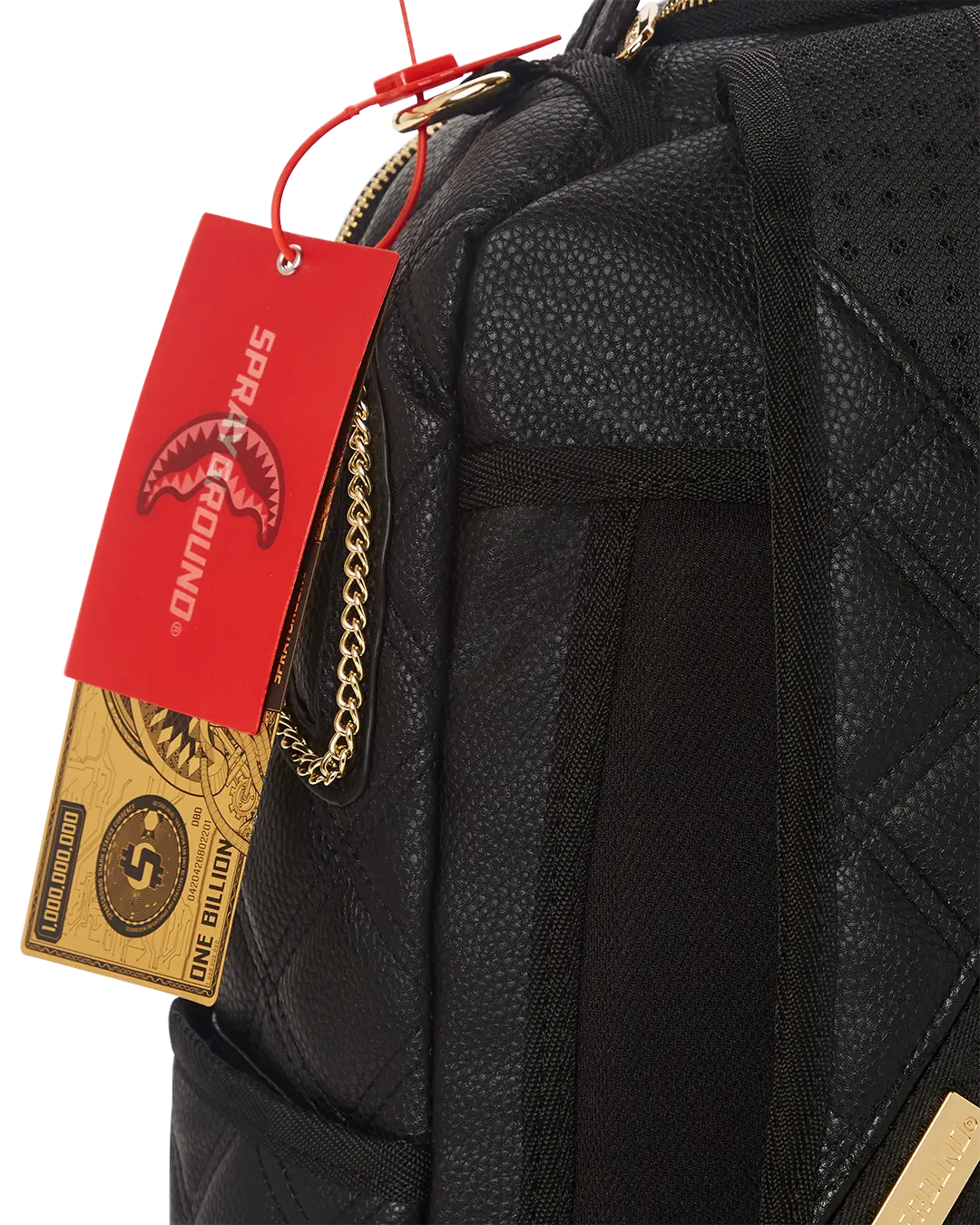NOIR QUILT GOLD CHAIN SHARK BACKPACK (DLXV) - Image 13