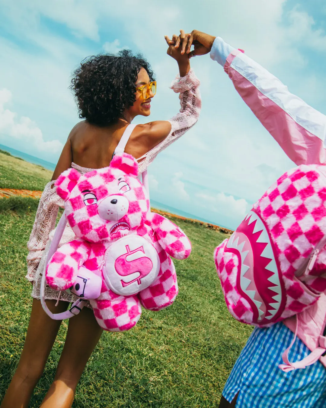 FURZILLA SHARK (PINK CHECK) MONEYBEAR BACKPACK - Image 6