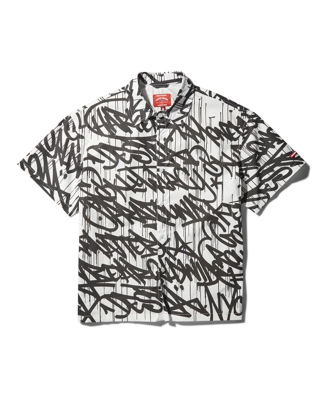 GRAFFITI SHORT SLEEVE BUTTON FRONT SHIRT