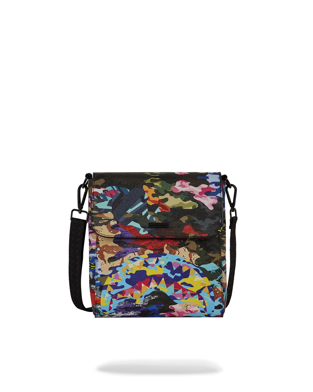 SLICED AND DICED CAMO MESSENGER SLING BAG