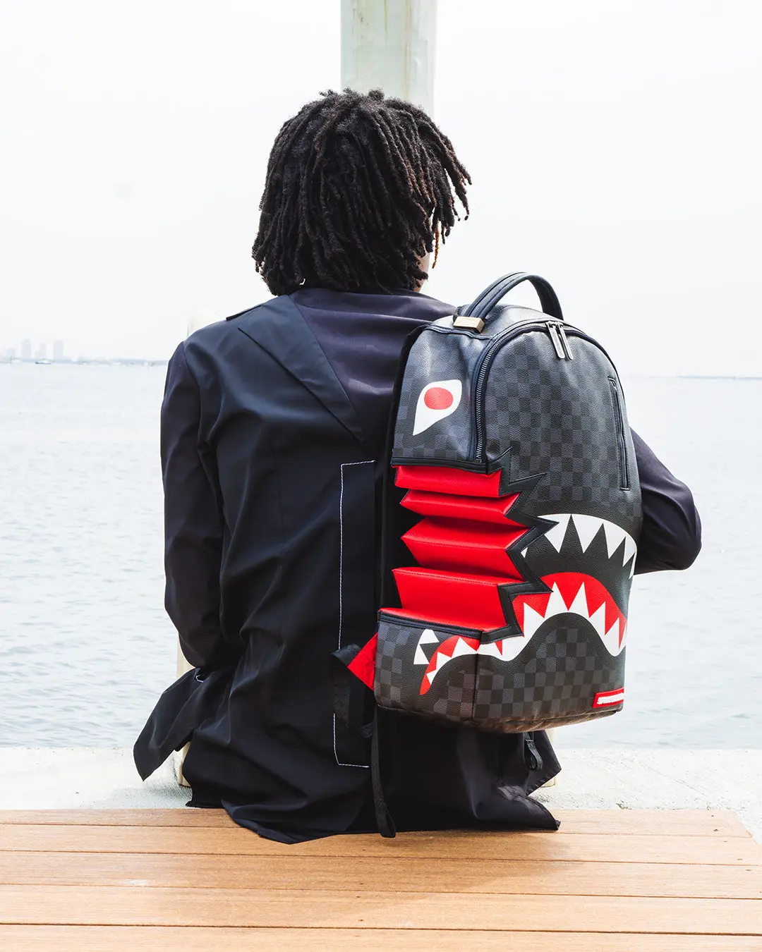 SHARK BITE SHARKS IN PARIS GRAY BACKPACK (DLXV) - Image 4