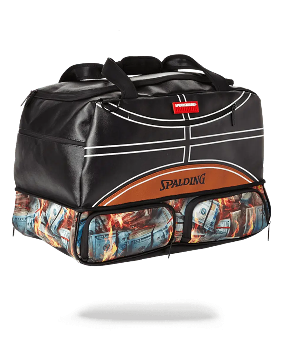 SPALDING X SPRAYGROUND FIRE MONEY SNEAKER DUFFEL - Image 3