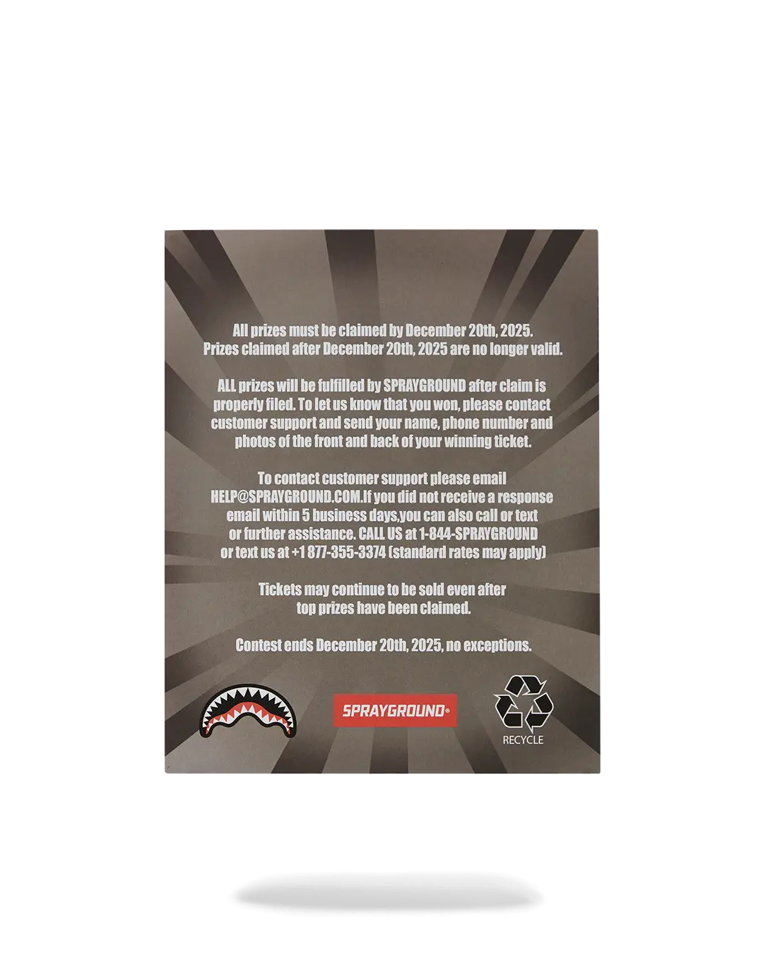 SPRAYGROUND SCRATCH OFF PLAYING CARD - WIN A BACKPACK, MONEYBEAR OR LUGGAGE! - Image 9