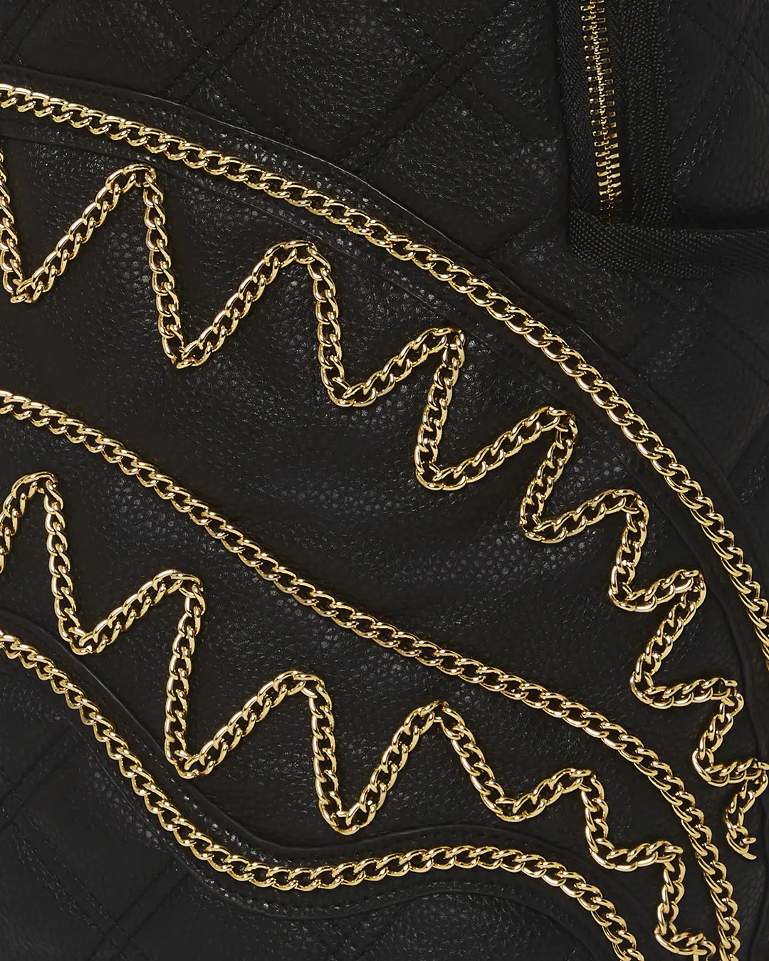 NOIR QUILT GOLD CHAIN SHARK BACKPACK (DLXV) - Image 15