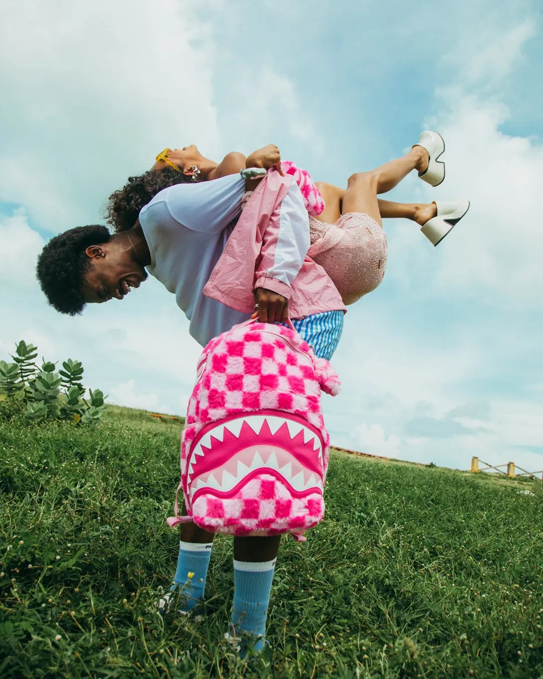 FURZILLA SHARK (PINK CHECK) BACKPACK - Image 8