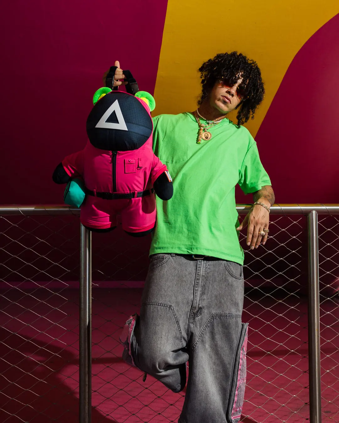 SQUID GAME COLLAB PINK SOLDIERS BEAR BACKPACK - Image 4