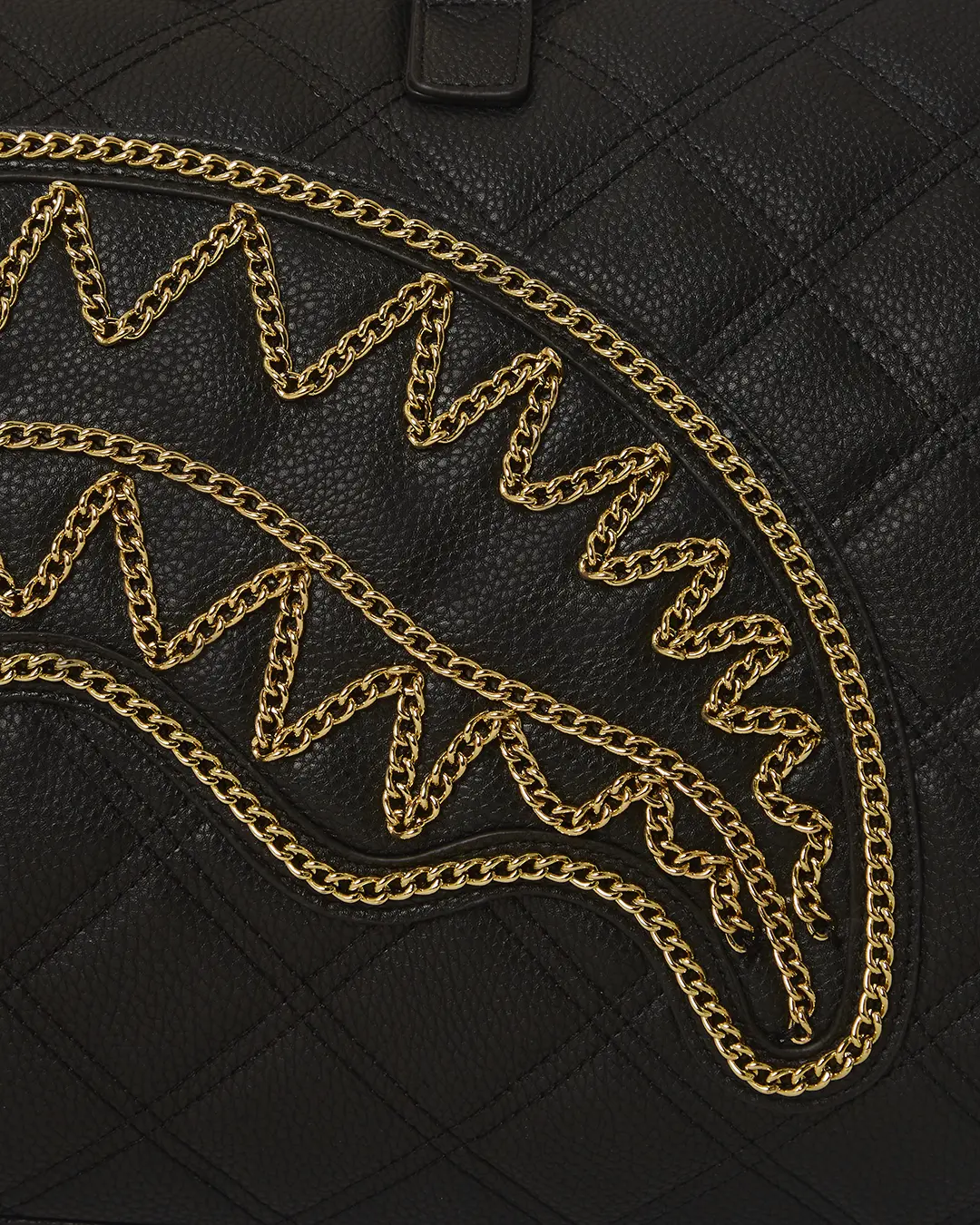 NOIR QUILT GOLD CHAIN SHARK DUFFLE - Image 16