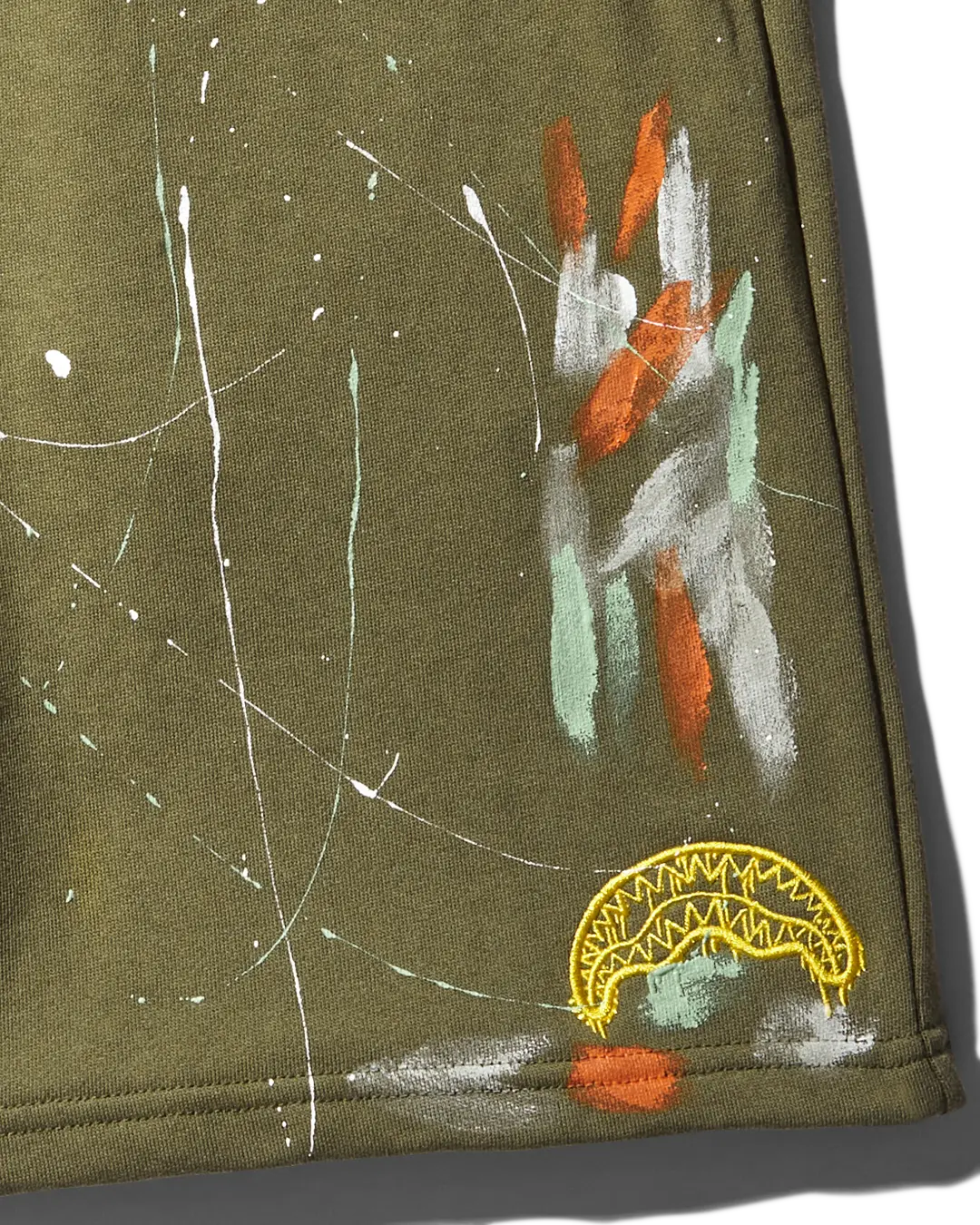 PAINT SPLAT KNIT SHORTS (GREEN) - Image 3