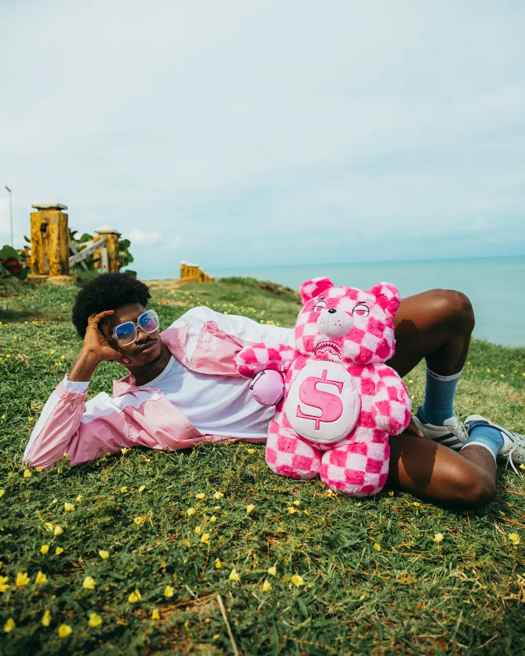 FURZILLA SHARK (PINK CHECK) MONEYBEAR BACKPACK - Image 4