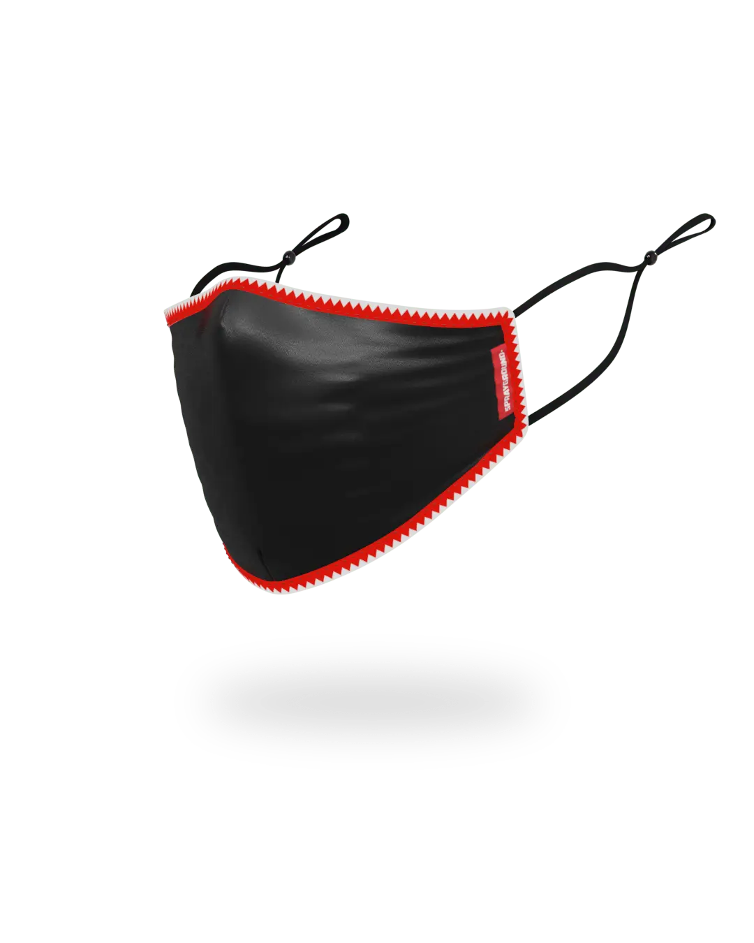 ADULT VERTICAL SHARK (BLACK) FORM-FITTING FACE MASK - Image 2