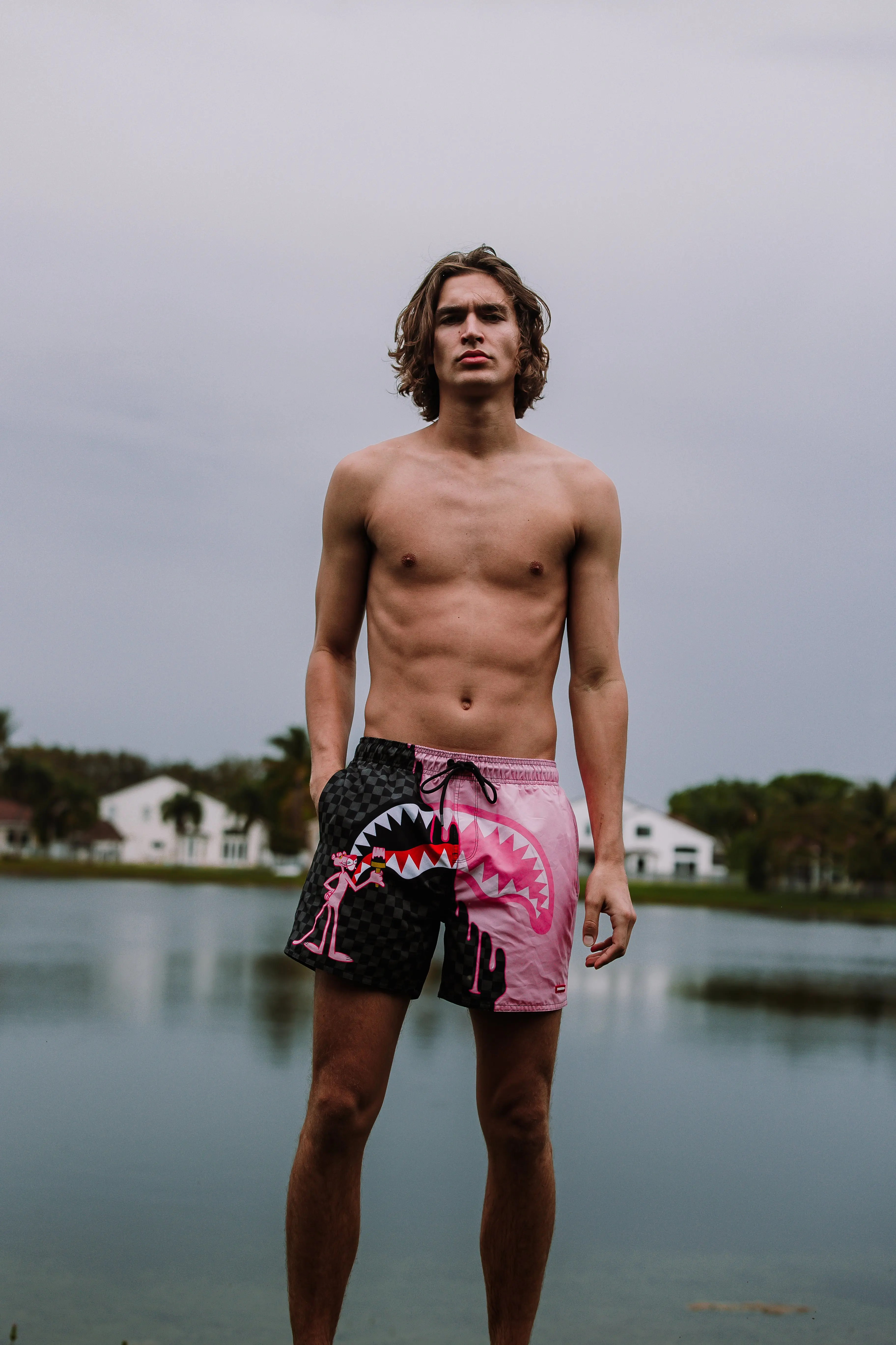 PINK PANTHER PINK PAINTER SWIM SHORTS - Image 4