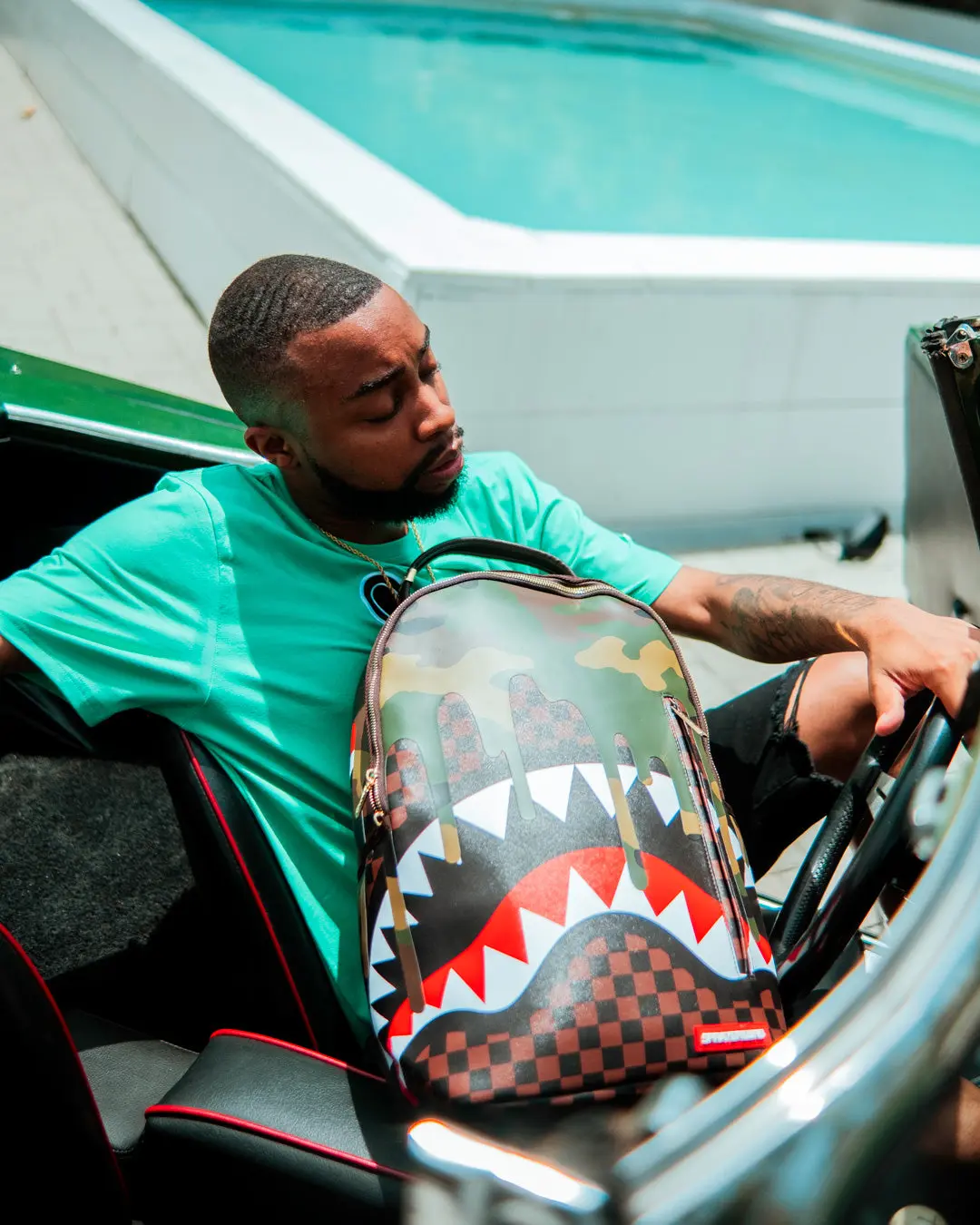 CAMO DRIP SHARKS IN PARIS BACKPACK (DLXV) - Image 2