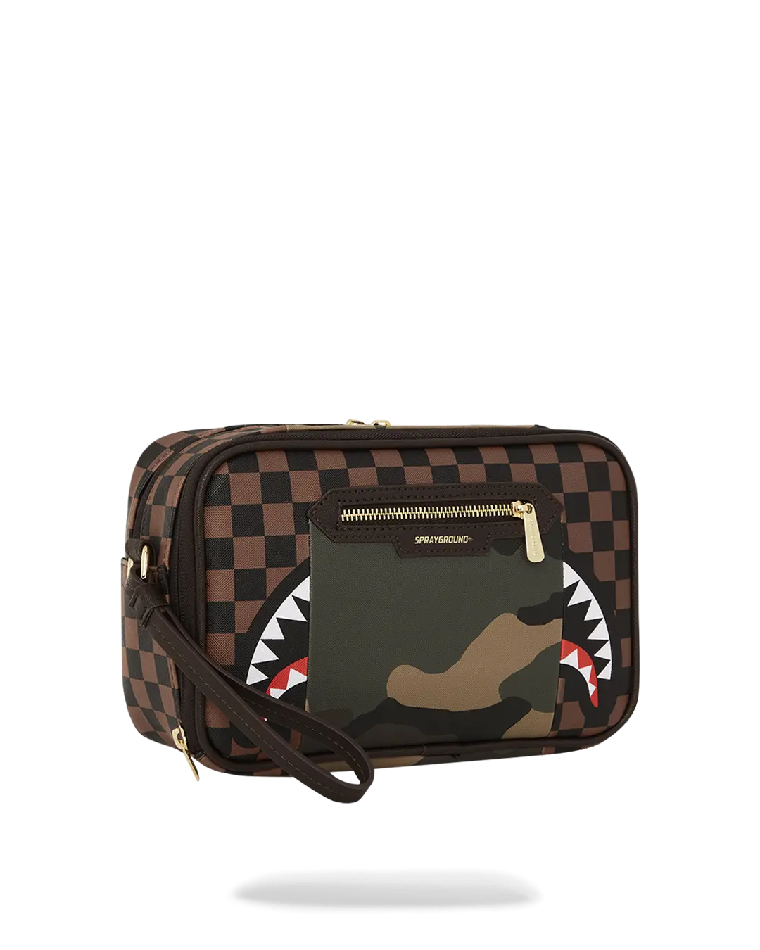 EXTERIOR GOLD ZIP POCKET SHARKS IN PARIS TOILETRY BRICKSIDE BAG - Image 2
