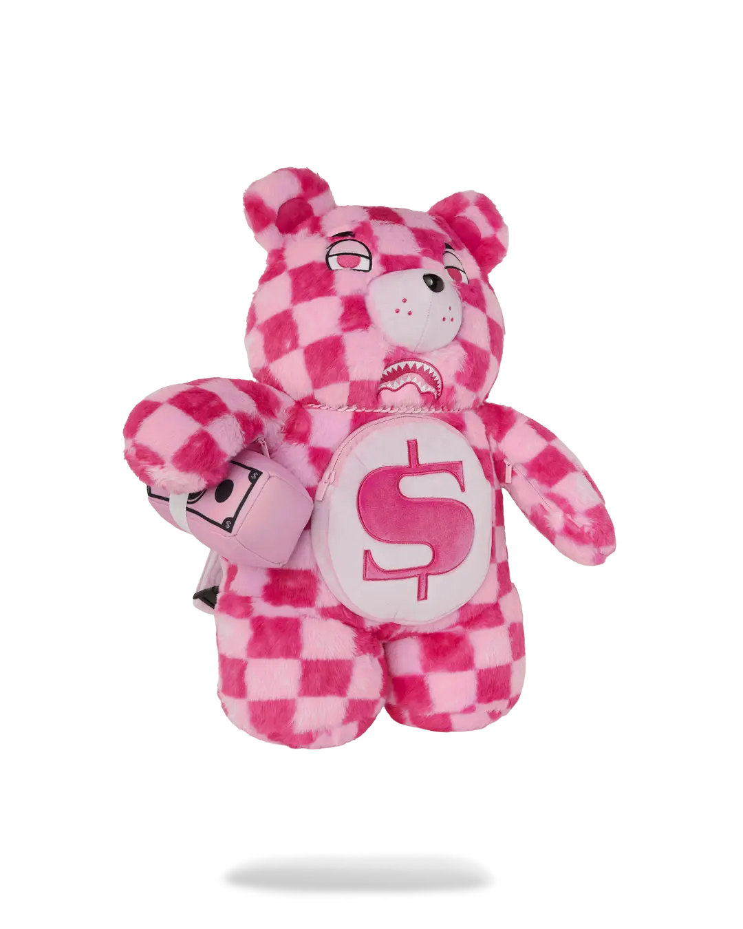 FURZILLA SHARK (PINK CHECK) MONEYBEAR BACKPACK - Image 5
