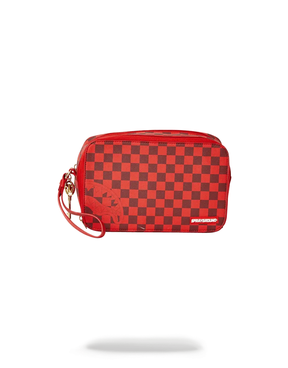 SHARKS IN PARIS RED TOILETRY AKA MONEY BAGS