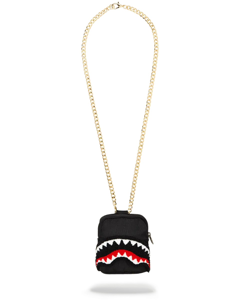 BLACK CHENILLE SHARK BACKPACK CHAIN