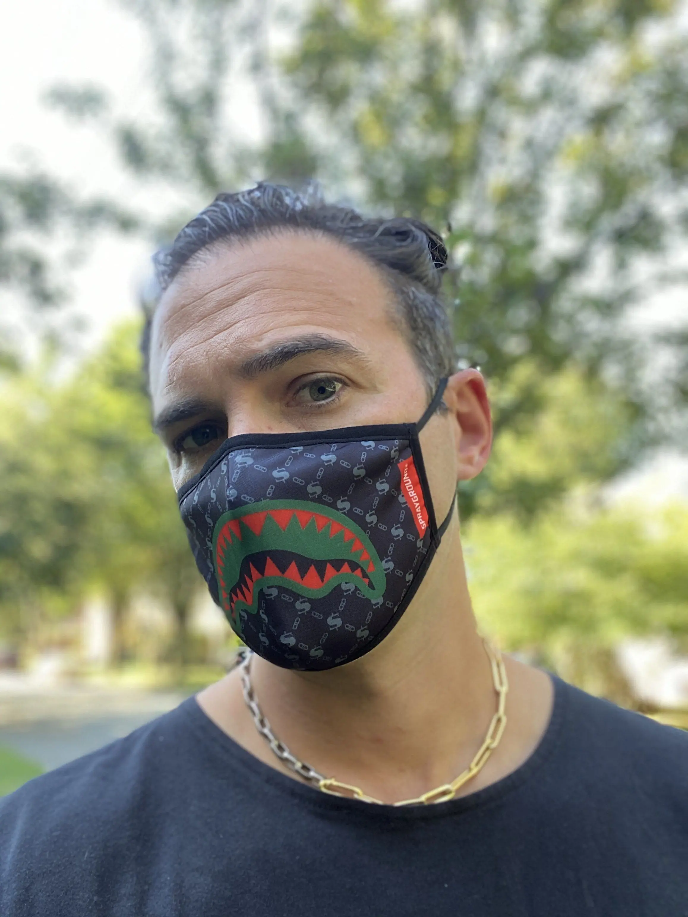 ADULT SPUCCI (BLACK) FORM-FITTING FACE MASK - Image 3