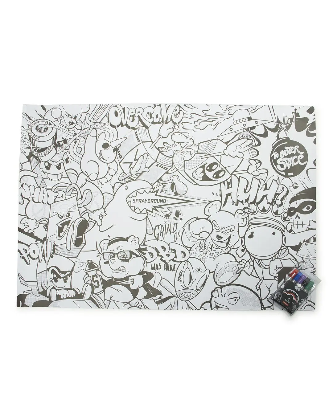 SPRAYGROUND HUGE COLORING POSTER 39"X27" & MARKERS INCLUDED