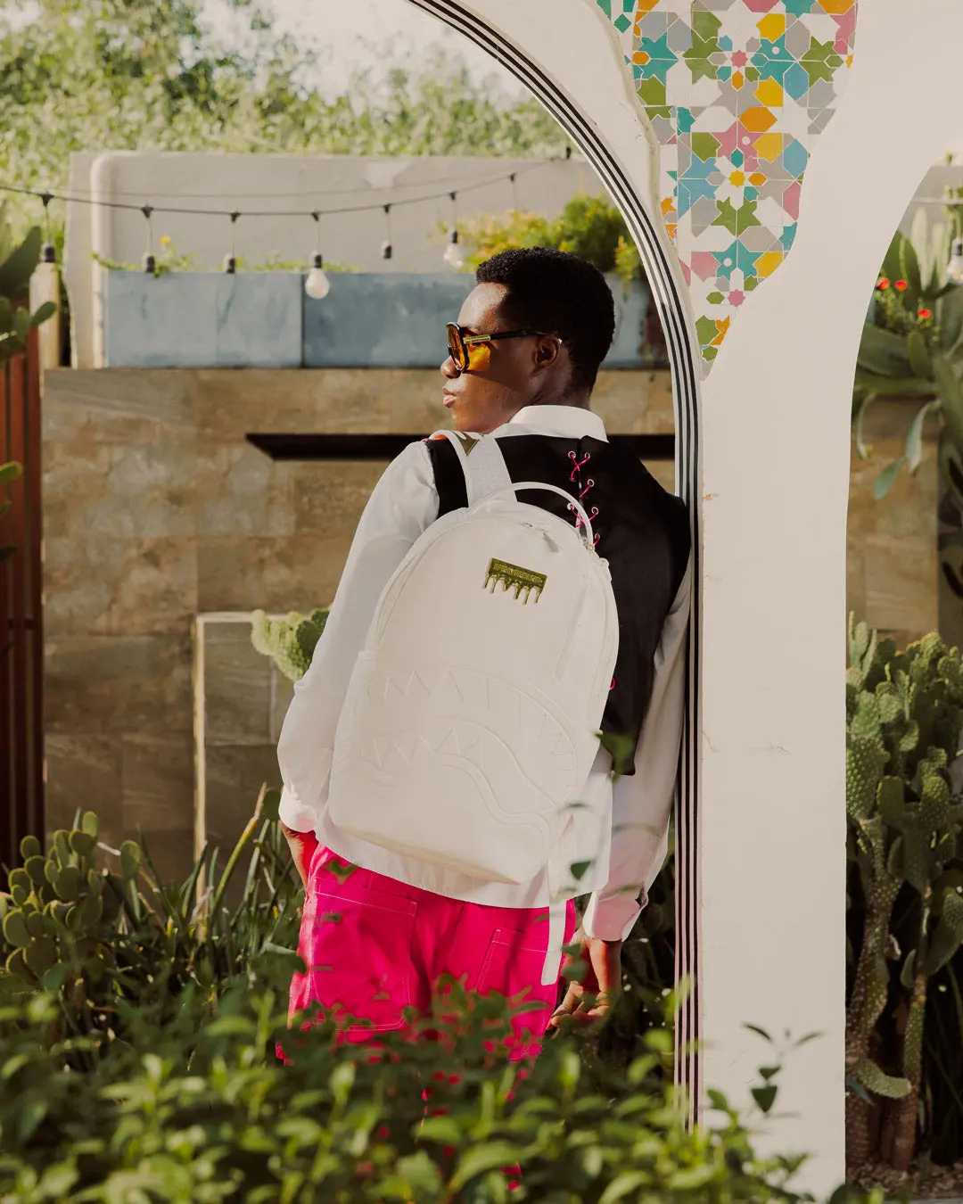 GOLD BRICK LUXE WHITE BACKPACK - Image 4