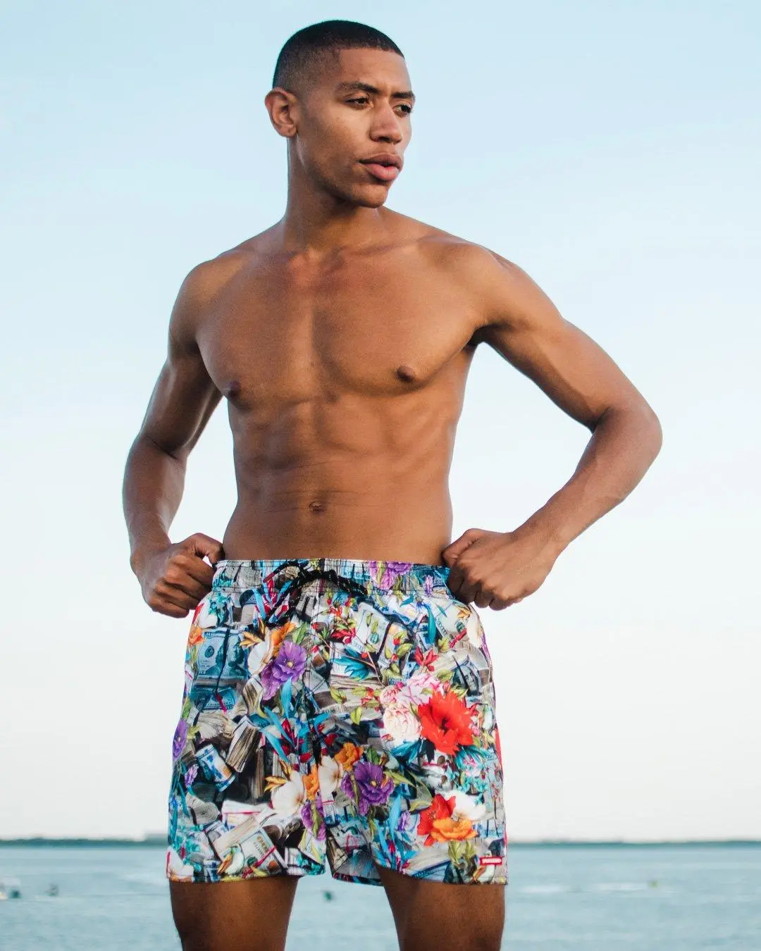 FLORAL MONEY SHOTO SWIM TRUNKS - Image 4