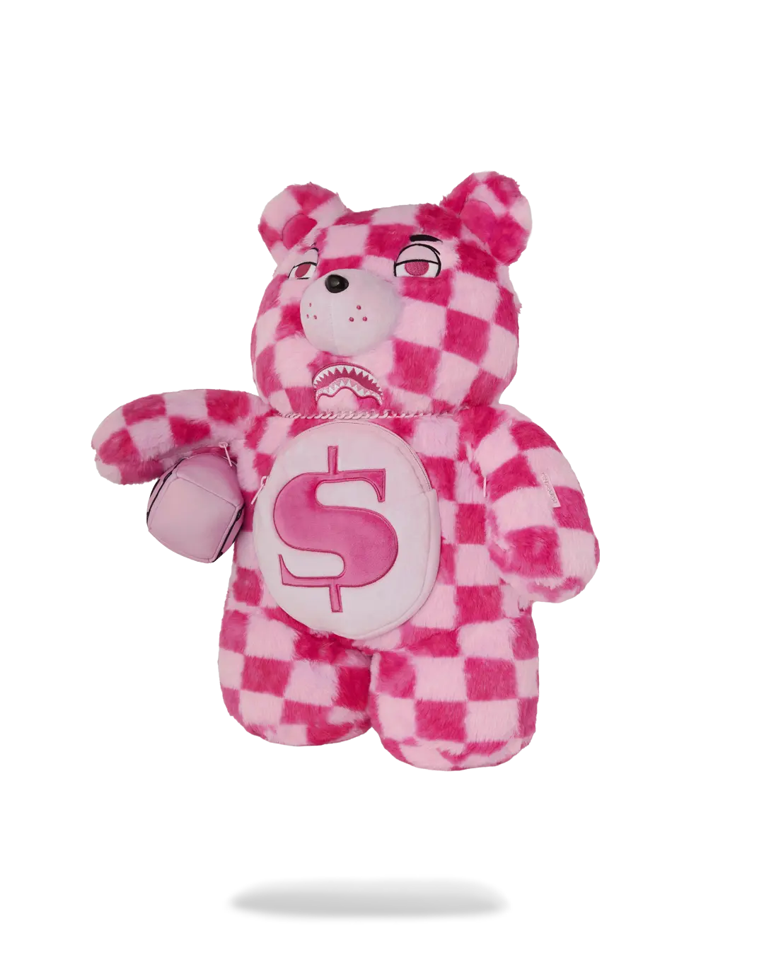 FURZILLA SHARK (PINK CHECK) MONEYBEAR BACKPACK - Image 3
