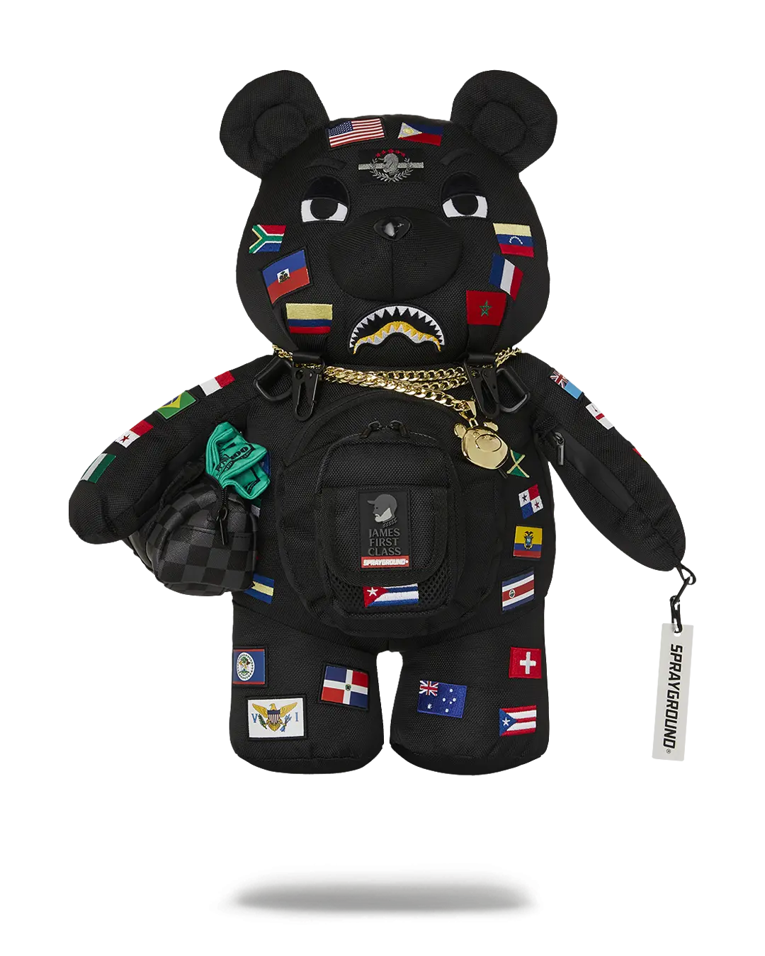 JAMES FIRST CLASS GLOBAL FLAGS MONEYBEAR BACKPACK