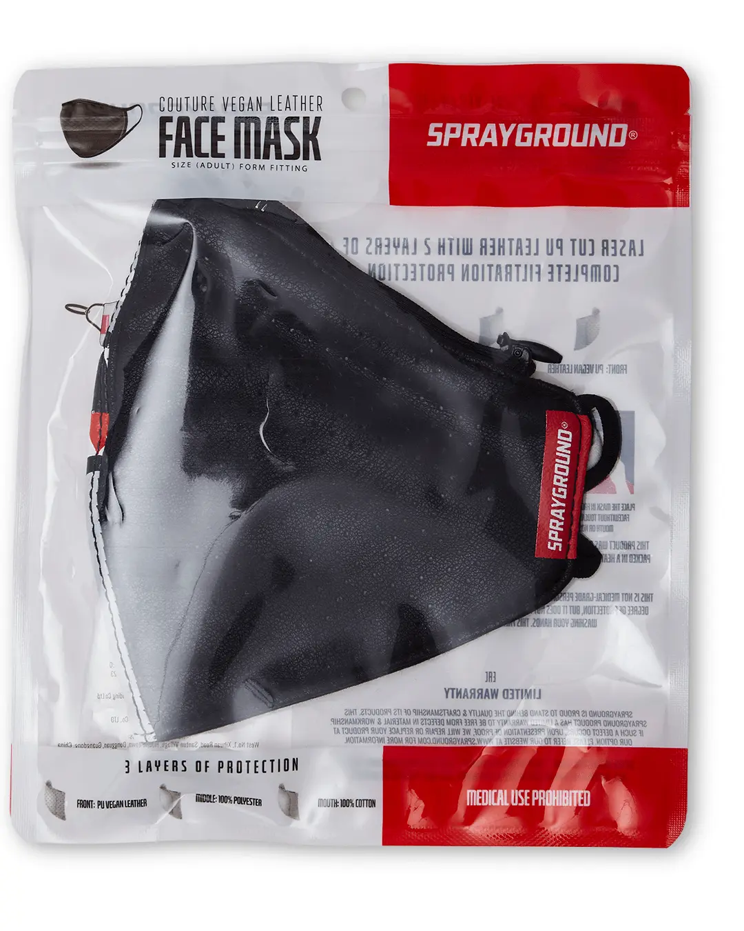 DAMAGE CONTROL STASH POCKET VEGAN LEATHER FACE MASK - Image 8