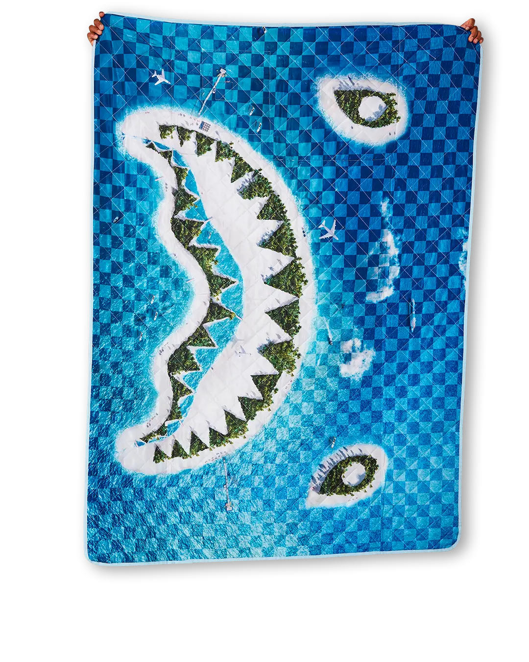 SHARK ISLAND PACKABLE BEACH MAT BLANKET WATER RESISTANT CONVERTIBLE TOTE - Image 20