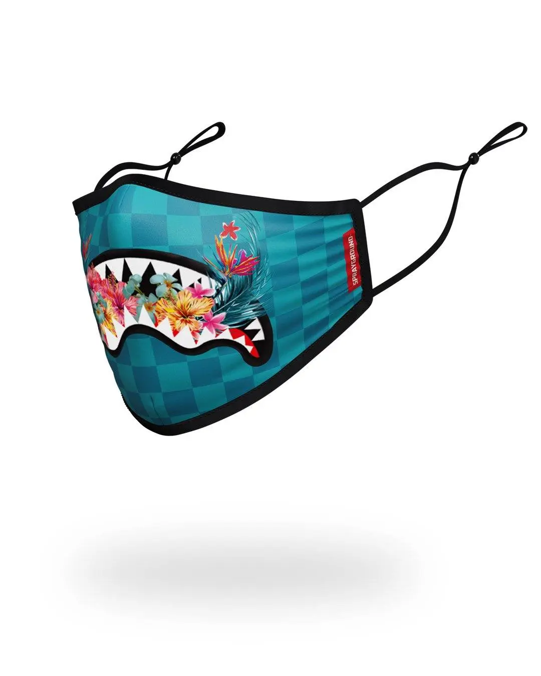 ADULT BLOSSOM SHARK FORM FITTING FACE MASK - Image 2